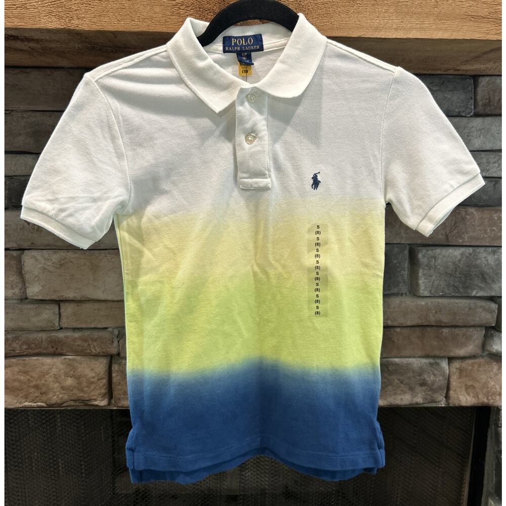Boys POLO Ralph Lauren Bermuda Dip dye Short Sleeve Shirt Size S 8 NWT *C9